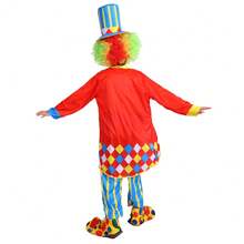 Children's Boy Girls Clown Costume Performance Dressed Up Birthday Party Cosplay Props Without Wig Shoes Nose - Black - View 6