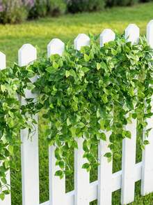 1/2 Peças Guirlanda de Folhas de Hera Artificial, Suspensão de Parede de Pothos Artificial, 1,1m de Comprimento, Hera, Planta Verde Simulada, Folhas de Hera Artificiais Pendentes, Plantas Pendentes Verdes, Decoração de Parede do Quarto, Decoração Clássica para Casa, Decoração de Casamento e Festa, Flor Artificial Pendurada na Parede, Decoração Artificial de Plantas para Casa/Cozinha/Jardim/Sala de Jantar/Jardim Externo, Bottom Verde Pendente de Trepadeira, Decoração de Primavera e Verão - Vários estilos - Visão 8