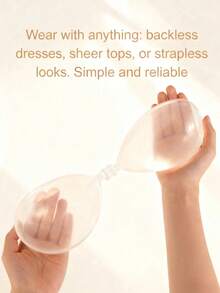 1/2/3片装隐形硅胶胸贴，无背无肩带粘性胸贴，提升胸型，适用于婚纱 - 無色 - 查看 3