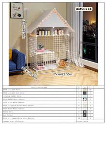 3-Tier Cat Cage, Metal Wire Pet Fence With Stairs And Resting Area, Detachable And Modular Cat House, Suitable For Kittens And Large Cats - Multicolor - View 22