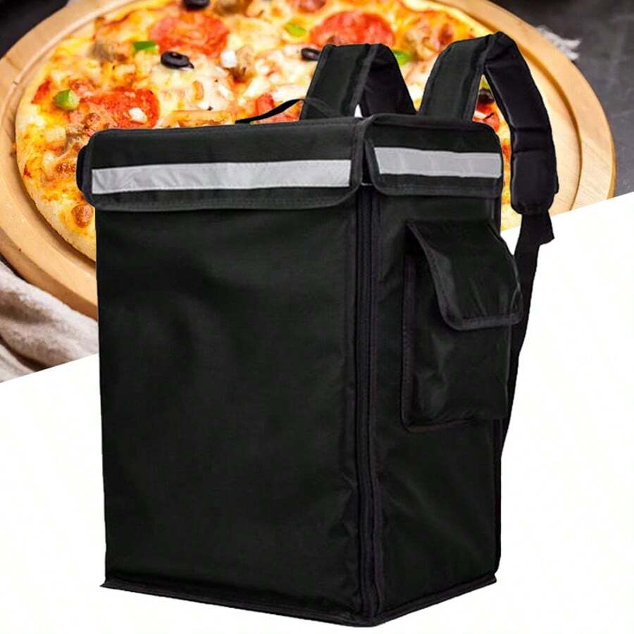 Bicycle Food Delivery Backpack Rucksack Thermal Insulated Hot Food Takeaway Bag - Black - View 1