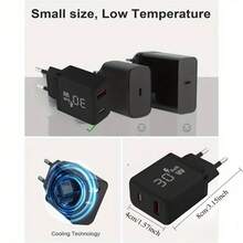 30W USB-C PD Fast Charger, 2-Port GaN Charger Adapter, Compatible With IPhone 17 16 15 Pro Max, Air, Galaxy S25 S24 Ultra, Pixel And Other Devices - 30W Charger With USB-c Cable 2M - View 7