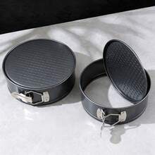 4/6/7/8/9/10 Inch Round/Heart Shaped Non-Stick Cake Baking Pans, Removable Bottom Lock Cake Molds, Baking Tray, Oven Accessories, Baking Tools, Kitchen Gadgets, Kitchen Supplies - Black - View 10