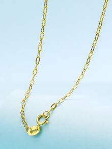 1pc S925 Sterling Silver Paperclip Necklace, Vintage Style Paperclip Necklace For Women, Daily Wear, Available In 40cm, 45cm, 50cm, 55cm, 60cm Chain Length, Multiple Sizes To Choose, Suitable As Gift For Girlfriend - Gold - View 6