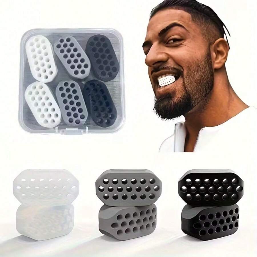 10pcs Silicone Jaw Muscle Trainer, Jawline Chewing Exercise Device, Suitable For Face Shaping, Sports, Fitness Enthusiasts