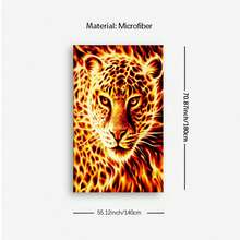 1件装酷炫火焰豹纹沙滩巾，时尚沙滩摄影必备披肩 - hj-76 - 查看 9