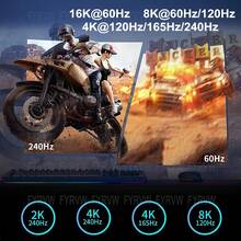 FYRVW 16K DisplayPort 线缆，DP2.1 线缆，DP1.4 240Hz 8K 4K 144Hz 165Hz DisplayPort 线缆，适用于视频、PC、笔记本电脑、电视、8K DisplayPort 线缆 - 淺灰色 - 查看 3