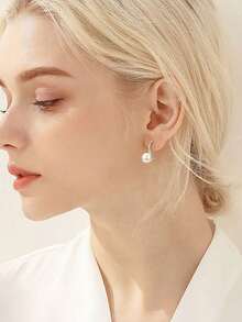 XUJIA 1 Đôi bông tai ngọc trai nước ngọt tự nhiên màu trắng hình bánh mì, kích thước 9.5-10mm, móc cài bằng bạc sterling 925, món quà kỷ niệm, cưới hỏi, sinh nhật thanh lịch tối giản dành cho phụ nữ. - EPE-342 - Xem 8