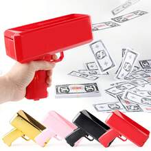 Super Money Gun Toy - Handheld Cash Cannon For Party, Wedding & Birthday, Interactive Atmosphere Prop (Battery Not Included) - 金色 - 查看 1