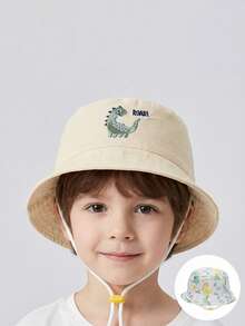 Sombrero de cubo para bebé de 2-6 años, sombrero de cubo infantil lindo, reversible, para primavera, otoño y verano, protección solar y sombra, sombrero delgado - 1PC - Ver 12