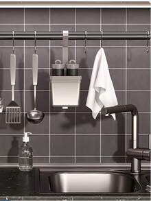 Extra Long Stainless Steel Curtain Rod, Shower Curtain Rod, Curtain Rod, Wardrobe Hanging Rod, Extendable Rod, Laundry Drying Rod, Hanging Rod, Bracket, Kitchen Utensil Storage Rod, Curtain Rod, Adjustable Length, Shower Curtain Rod, Simple Extendable Rod For Kitchen, Bathroom Cabinet, Shoe Rack - Multi-functional Stainless Steel Telescopic Pole - Black - View 6