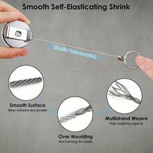 可伸缩挂绳笔套，适用于木匠、护士、服务人员，配有腰带夹和钥匙扣 - A - 查看 4