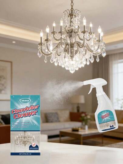 吊灯清洁套装 - 日常家用吊灯清洁保养方案，含除尘喷雾。本套装配备专为吊灯不同隐蔽角落设计的清洁工具，让日常维护更加便捷。温和配方，适合日常使用，适用于客厅、餐厅、卧室等各种场所的吊灯。轻松保持家中灯具的洁净如新，提升家居格调，营造清新优雅的氛围。
