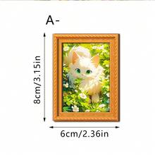 1 pieza Imán de refrigerador de gatito lindo - Arte de gato de acuarela con flores. Ideal para cocinas, refrigeradores, pizarras blancas y gabinetes del hogar; un regalo creativo para amantes de las mascotas. - multicolor - Ver 13
