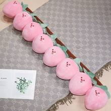 可爱逼真水果毛绒长抱枕玩具，卡通草莓、柠檬、苹果、番茄软垫，适用于家居、卧室、沙发，儿童生日礼物，新年派对装饰 - 彩色 - 查看 19