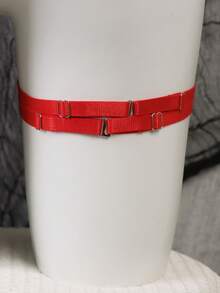 2026 New Y2K Red Satin Thigh Garter – Adjustable Double Strap Leg Harness With Heart Lock Charm | Festival, Date Night & Beachwear Body Jewelry For Women - Leg Ring - View 5