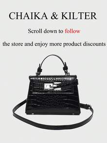 Túi xách nữ thời trang họa tiết vải thiều mùa hè mới, dây đeo vai điều chỉnh được, trang trí tối giản màu trơn với phụ kiện kim loại cao cấp, phù hợp cho công sở. - màu đen - Xem 4