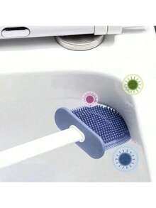 二合一多功能方形马桶刷，配有硅胶刷头，适用于浴室 - 多色 - 查看 5