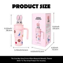 Miniso 可爱疯狂动物城角色保温吸管杯便携旅行水瓶礼品 - 彩色 - 查看 9