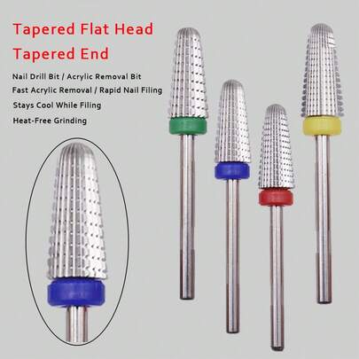 Easy Nail 1pc 2Way Tungsten Carbide Nail Drill Bit – 2.35mm Shank Nail File Bit For Removing Gel Polish & Smoothing Steps