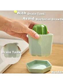 Cactus-Shaped Dish Brush Set With Draining Tray – Soft-Bristled Cleaning Brush Suitable For Sinks, Frying Pans And All Kinds Of Pots – Practical Manual Cleaning Tool, Pot Brush | Cactus-Themed Design | Soft-Bristled Cleaner - FC292 Pot Brush - View 6