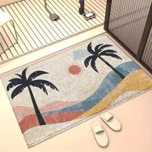 1 Peça Capacho Criativo Romântico com Árvore de Coco e Pôr do Sol, Pequeno Tapete, Capacho de Boas-Vindas, Carpete, Capacho Externo, Tapete de Cozinha, Decoração Doméstica, Capacho para Porta da Frente, Pequeno Tapete de Área, Tapete Externo, Decoração Doméstica, Tapete de Área, Carpete de Jardim, Tapete Lavável - Multicolorido - Visão 8