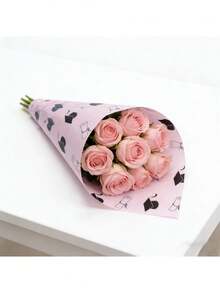 20pcs/Pack Pink Graduation Cap Wrapping Paper, Graduation Gift Packaging Paper, Jelly Membrane Gift Wrapping Paper With Graduation Cap, Degree Cap And Tassel Pattern, Colorful Back To School Bouquet Paper, Suitable For Graduation Gifts, Party Decorations - Multiple Styles - View 9
