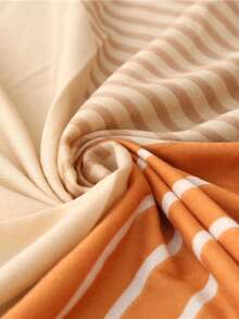 1pc Curved Printed Sofa Bed Cover, Skirt Design, Made Of Polyester Fiber Elastic Fabric, Fully Covered Design, Suitable For All Seasons, Simple And Modern - Burnt Orange - View 10