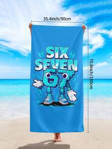 1 chiếc khăn tắm biển thời trang "SIX SEVEN", in hình hoạt hình "67", siêu mềm, nhanh khô, thấm hút tốt, cỡ lớn, thích hợp dùng cho bãi biển, tắm, bơi lội, tập thể dục, yoga, cắm trại. Khăn sợi siêu mềm mại và thoải mái, nhẹ và dễ mang theo, chống gió và chống nắng, thích hợp cho du lịch mùa hè, trang trí phòng tắm, bãi biển, quà tặng cần thiết cho kỳ nghỉ biển (in một mặt). - Xanh 67 - Xem 13