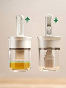 硅胶油刷，厨房油刷，二合一油瓶带硅胶油刷，非常适合用于烹饪醋、酱汁、烧烤和煎炸 - 彩色 - 查看 8