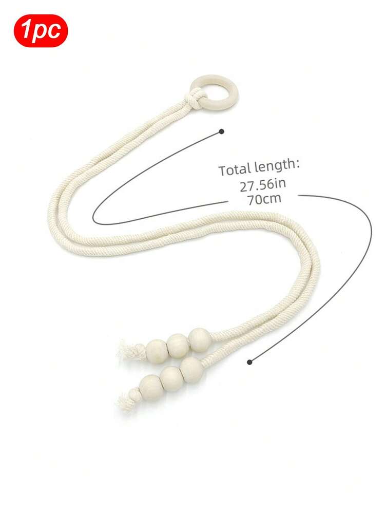 1pc/2pcs Bohemian Style Adjustable Curtain Tie Backs, Neutral Color Curtain Holders, Easy Installation No Drilling Design, Create Rustic Decor Style, Bohemian Home Decor - Beige - View 7