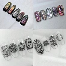 Reusable Large Nail Art Stamping Plate, European Style Floral Window Glass Printing Plate - Apricot - View 2