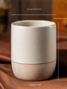 Japanese-Style Rustic Pottery Espresso Cup, Vintage Ceramic Kung Fu Tea Cup, Host Tasting Cup, Office And Home Water Cup - White - View 6