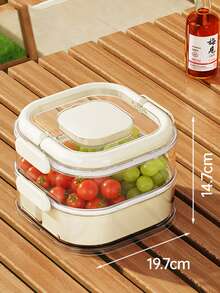 3-Layer Divided Food Storage Container With Lid, Serving Tray With Handle, Suitable For Candy, Vegetables, Fruits, Nuts, Picnics, Parties, Refrigerator Organization, Airtight Food Storage, Fresh Food Storage, Candy, Nuts, Spice Food Storage, Snack Box - Multicolor - View 17