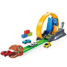 6件套恐龙主题车辆模型玩具套装，带360°轨道，STEM益智拼装玩具，赛车玩具，儿童拼图场景套装，包装精美，是送给孩子的理想日常礼物 - 彩色 - 查看 12
