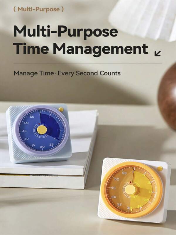 1 stuk magnetische mechanische timer, keukentimer, baktimer, studietimer - Beheer gefragmenteerde tijd, magnetische keukentimer, kan aan de koelkast worden bevestigd, oventimer alarm