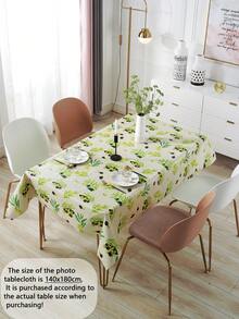 1 pieza Mantel de PVC a prueba de agua con patrón de hojas de olivo, cubierta de mesa rectangular adecuada para cocina, fiesta, exterior - Multicolor - Ver 5