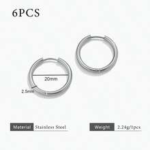 6pcs 304 Stainless Steel 18K Gold-Plated Multi-Size Round Ear Cuff Earrings DIY Charm Jewelry Earring Making Accessories Women's Stainless Steel Jewellery Earring Components - Earrings - View 27