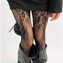 5 đôi tất lưới ren jacquard mỏng, họa tiết cổ điển, gợi cảm, ôm sát, đa năng, có độ co giãn cao. - Nhiều màu - Xem 6