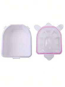 1pc Pink Double Layer Nail Soaking Bowl Soak Off Gel Polish Remover Manicure Bowl Manicure Tools,Nail Supplies,Nail Tools,Nail Art Tools,Back To School,Nails,Nail Tools For Press On Nails - Pink - View 5