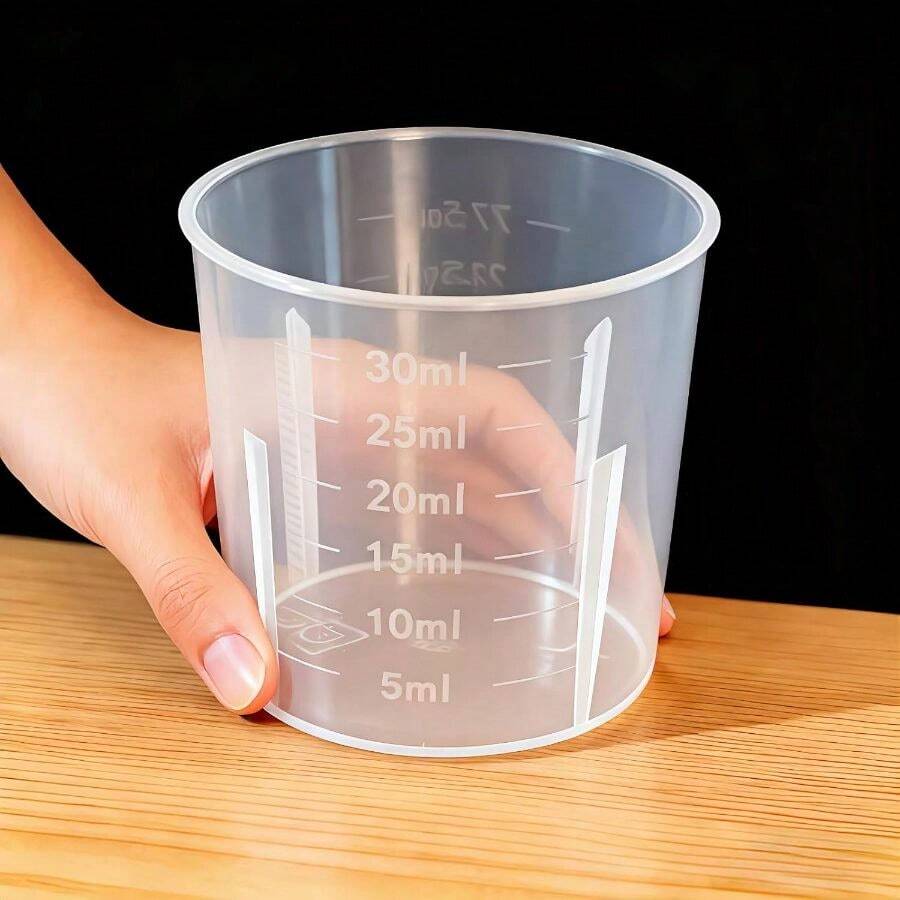 30ml 1oz Plastic Measuring Cup Transparent Kitchen Medicine Cups, Transparent Laboratory Double-Sided Scale Cup, Baking And Cooking Home Laboratory Measuring (10pcs) - Default - View 1