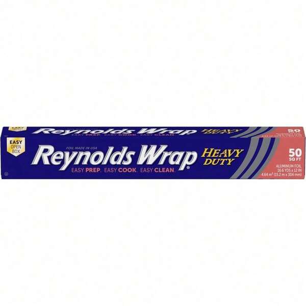 Premium Aluminum Foil Roll - Heavy Duty Extra Thick For Durable Wrapping, Re-Sealable Tabs, 12 Inch Width, 50 Sq Ft Size