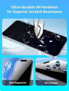 Privacy Anti-Spy Tempered Glass Screen Protector SDRDS 3pcs Tempered Glass Privacy Screen Protector Anti-Spy Anti-Fingerprint Waterproof Shockproof Compatible With IPhone 16/16 Pro/15/15 Pro Max/13/14 Pro Max17/8plus/11/12/Xr/X/XS/17/17 Air/17 Pro/17 Pro Max/17e Spring Easter Gift - Black - View 6