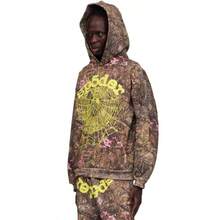Spider Web Fashion Hip-Hop Printed Flower Hoodie, European And American Brand Large-Sized Loose Men's And Women's Hooded Sweatshirt Set - ngụy trang - Xem 10