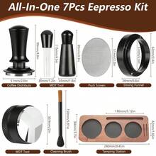 Dụng cụ nén cà phê kèm phễu định lượng, bộ dụng cụ nén cà phê bằng thép không gỉ và hợp kim nhôm có thể điều chỉnh, kèm vạch chia độ. - màu đen - Xem 7