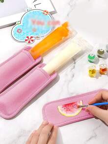 1 cái/3 cái Vỏ bọc kem que tái sử dụng, có thể giặt được, giữ nhiệt, thích hợp cho kem que, kem tươi, sữa chua dạng ống, rất cần thiết cho mùa hè để tránh bị nhỏ giọt. - Nhiều màu - Xem 9