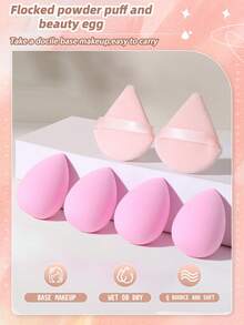 6PCS Makeup Tools Set Including4PCS Makeup Sponges+2PCS Triangle Powder Puffs - Multicolor - View 2
