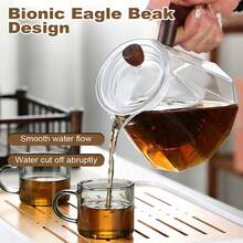 17oz/25oz Borosilicate Glass Coffee/Tea Pot With Wooden Handle, Removable Infuser, Stovetop - Multicolor - View 5