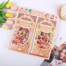 水豚手持贴纸袋，小礼品，PET材质免切割手持帐篷贴纸，可爱贴纸，手持礼品套装 - 彩色 - 查看 8