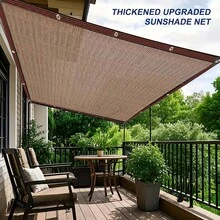 1件装90%遮光率园艺遮阳网，带扣眼网状遮阳篷布，适用于植物覆盖/露台遮阳/花园凉亭/温室/车棚/狗屋，咖啡棕色 - 咖啡棕 - 查看 6